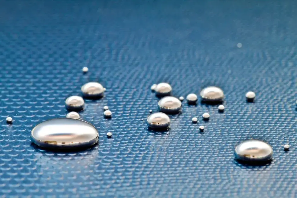 Mercury spill on a hard surface.